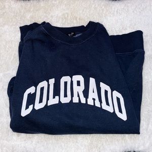 BRANDY MELVILLE BLUE “COLORADO” CREWNECK